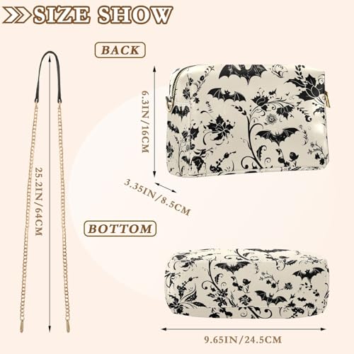 Bat Goth Crossbody Bags for Women Vegan Leather Purses Small Shoulder Handbags with Chain Strap3