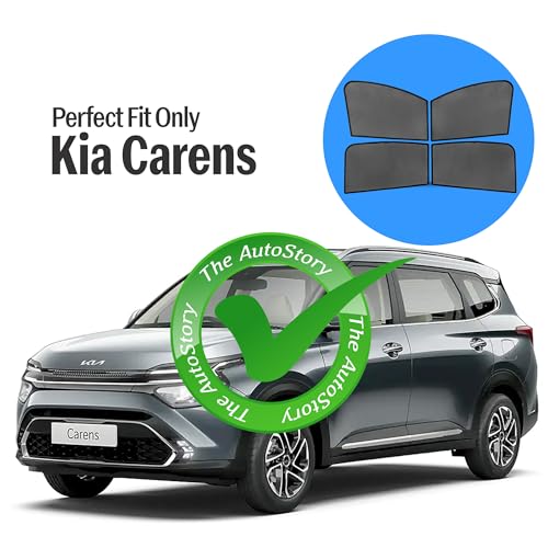Image of Autostory Custom Fit Black Mesh Car Sunshade for Kia Carens | UV & Heat Protection Car Window Curtains | Privacy Car Sun Shade | Breathable Vehicle Specific Side Window Shades