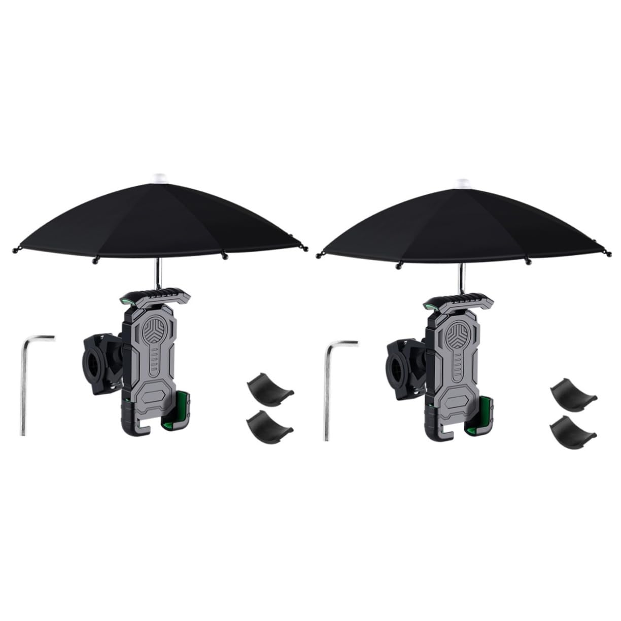 Gatuida 2sets Porta Cellulare Con Ombrello Per Bici Supporto Per Smartphone e Sole Facile Da Installare Per Mountain Bike e Bici Elettriche