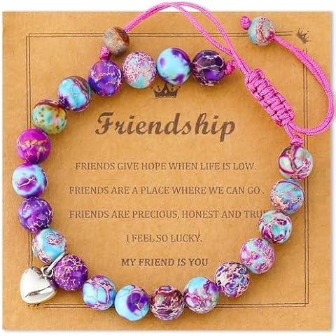 GSrenyu Purple Natural Stone Friendship Bracelet Cover