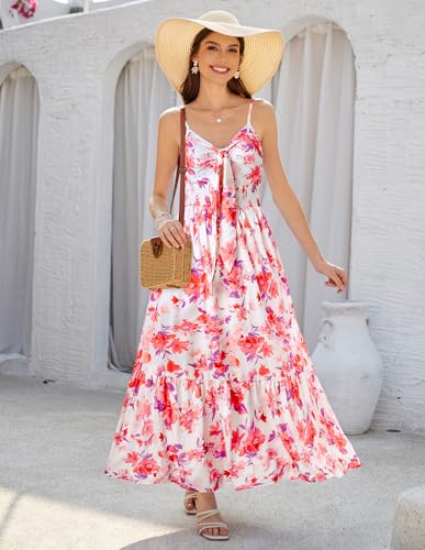 Image of GRACE KARIN Womens Summer Floral Maxi Dresses 2026 Long Flowy Boho Dress Beach Vacation Sundresses Casual Clothes with Pocket