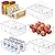 Mpotmiy 6 Pack Pantry Organizers and Storage,Clear Plastic Containers with 2 Dividers for Kitchen,Fridge Organization and Storage,Acrylic Bins for Pounches,Spice Packet,Snack organzier