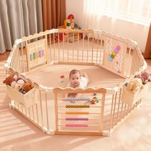 wooden baby playpen