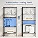 DUMOS 5-Tier Metal Wire Storage Shelves, Adjustable Standing Storage Rack Shelf, Heavy Duty Steel Shelving Unit Organizers for Kitchen Bathroom Pantry Garage, 23.3