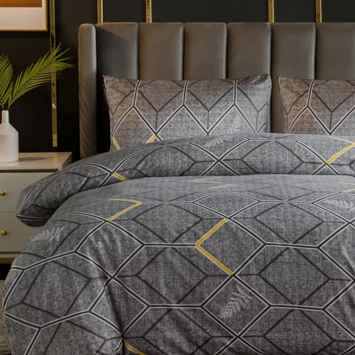 LAZZARO King Size Duvet Set, Non-Iron King Size Duvet Covers Bedding Sets, 3 Pcs with Zipper Closure 230 X 220 CM + 2 Pillowcases