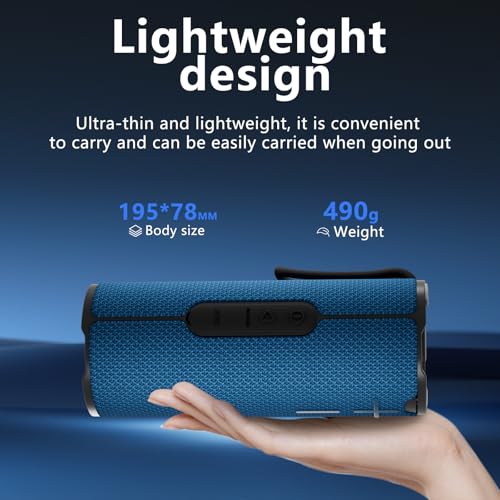 Image of BYANDBY Bluetooth Speaker with IPX5 Waterproof 2 Portable, Long Playtime, Wireless Stereo Pairing, 12W Stereo Sound, BT 5.3, Bassup, Electronics for Home, Shower, Outdoors, Travel(Blue)