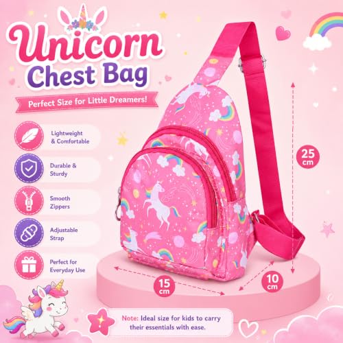 Image of Asera Chest Bags for Kids Lightweight Adjustable Straps, Multiple Pockets - Perfect for School, Travel, and Outdoor Adventures