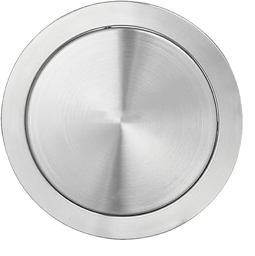 Trash Bin Cover Flush Built-In Trash Can Lid Bin Balance Flap Cover 360 Degree Rotation Stainless Steel Garbage Can Lid Waste Chute Swing Cover