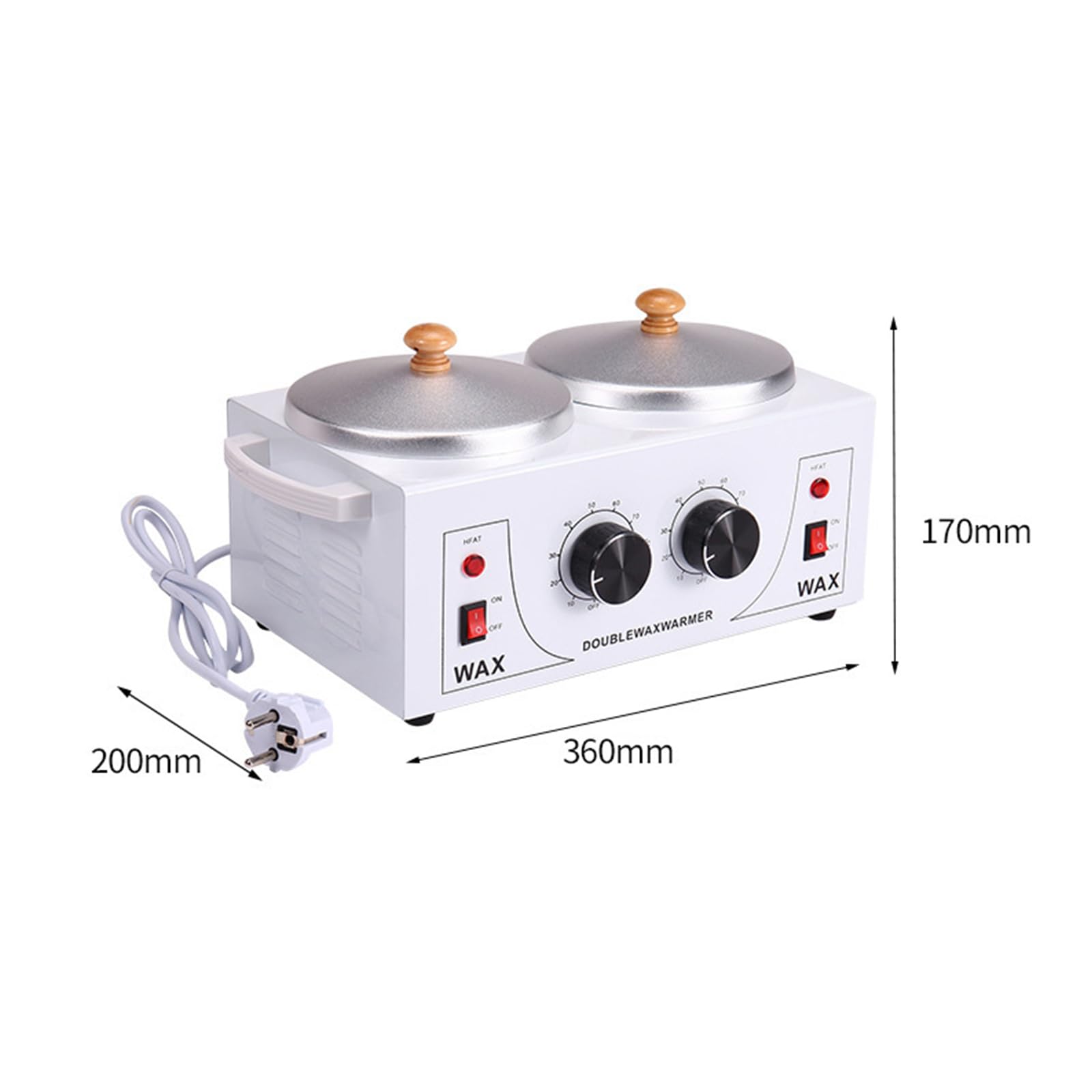 200 W 1,000 ml Doppel-Pfanne, Wachserhitzer, professionell, stumm, Wachs-Gerät, Enthaarungsmaschine, Roll-On-Wachs, für alle Haartypen