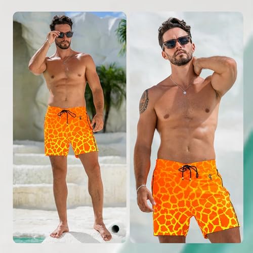 Tucann Men's Trunks 5" Compression Liner Quick Dry Zipper Pocket Chlorine Resistan 4 Way Stretch Faded Swim Shorts for Men 6