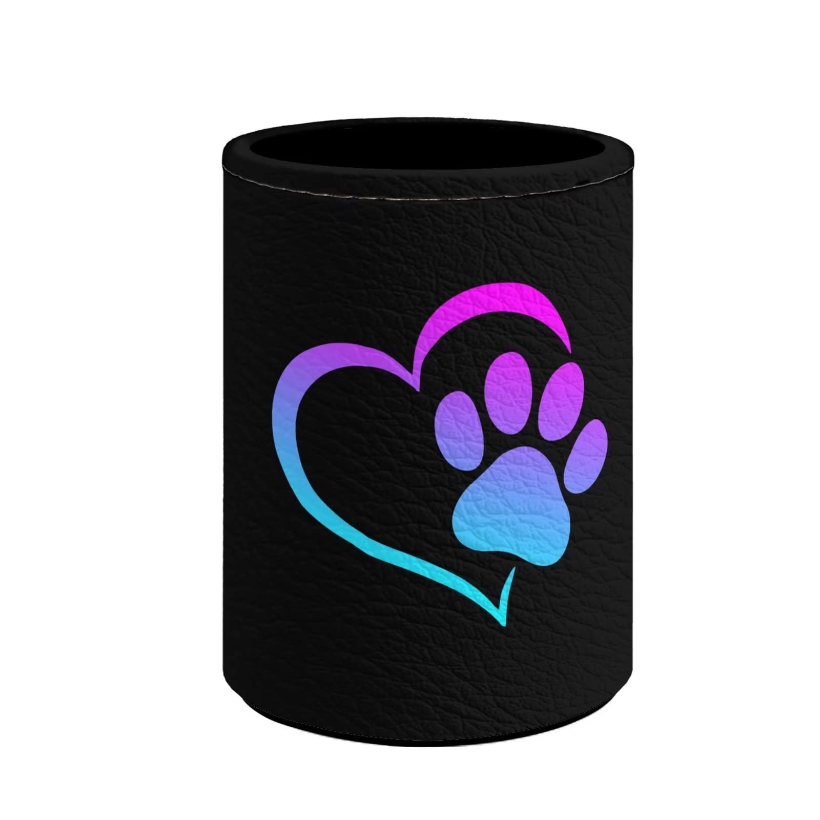 Upetstory Dog Paw Print Pencil Holder for Desk Pen Cup Leather Stationery Organiser Brush Pot Stand for Women Kids Girls Student Office Classroom Home โ image 1
