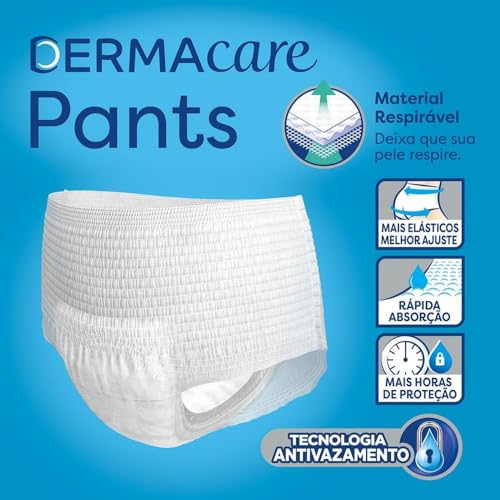 Tena Pants Dermacare, Roupa Íntima para Incontinência Urinária, P/M - 8 unidades