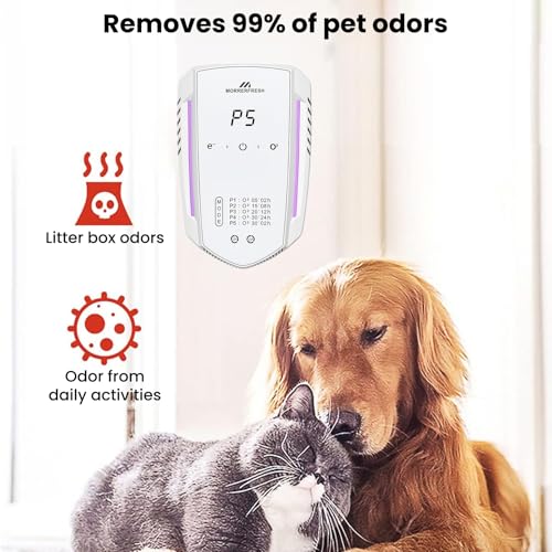Morrerfresh Ozone Odor Eliminator for Strong Odor 99% Cat Litter Deodorizer Dog Poof Odor Removal Air Ionizers for Home Portable Air Purifier for Pets Toilet Wardrobe Shoe Garage Room Cabinet White — view 4
