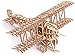 Wood Trick Doppeldecker-Spielzeugset, Holzspielzeugflugzeug - Mechanisches Modellflugzeug Mini - 3D-Holzpuzzle, Montagemodell - STEM-Spielzeug für Jungen und Mädchen - 3D-Flugzeugflugzeug