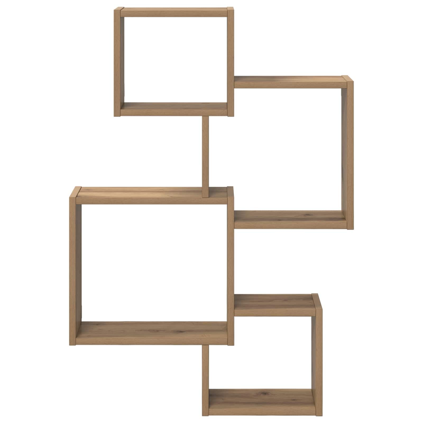 Wandwürfelregale Wandhalterung Braun aus Holzwerkstoff 64 x 13,5 x 91,5 cm, platzsparend, multifunktional, einfach zu montieren, ideal für Wohnzimmer Schlafzimmer Büro und Küche