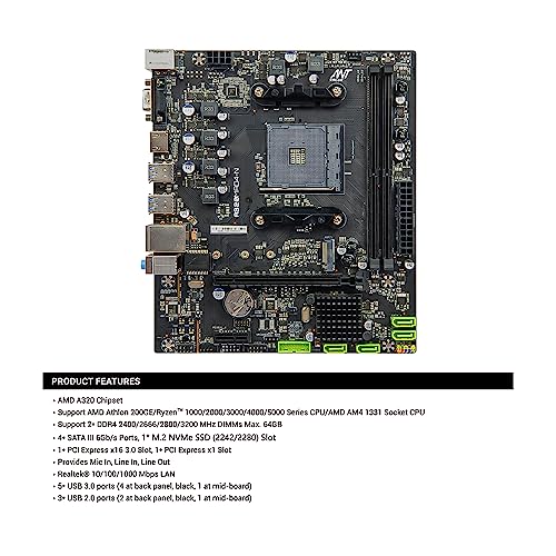 Image of Ant Value A320MAD4-N mATX Gaming Motherboard AM4 DDR4