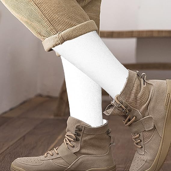 Image of WKLOUYHE 3 Pairs School Uniform Cotton Knee High Socks Athletic Sports Soccer Socks Tube Sock for Girls and Boys