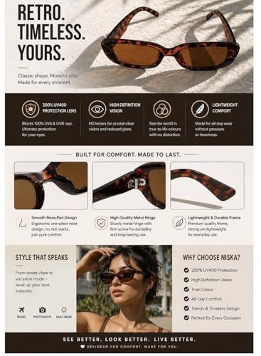 Image of IFLASH Rectangle Sunglasses for Women Retro Driving Glasses 90s Vintage Fashion Narrow Square Frame UV400 Protection Glasse
