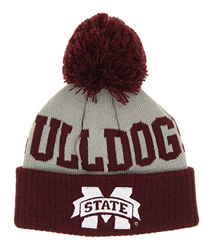 Outerstuff NCAA Infants Mississippi State Bulldogs Jacquard Cuffed Knit Pom Hat, 12 Months