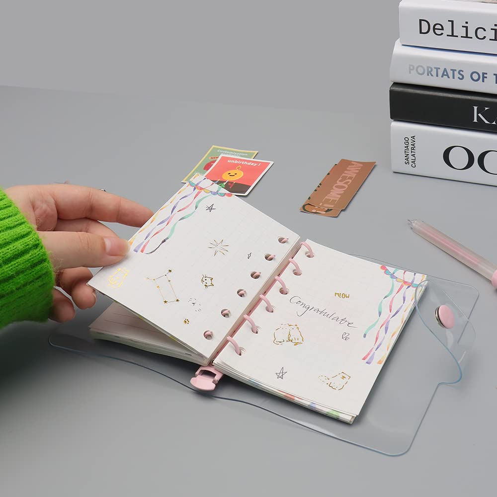 Momoページ　アクリルバインダー　クリアピンクラメ Amazon | A7バインダーウォレット クリアピンク A7 バジェット