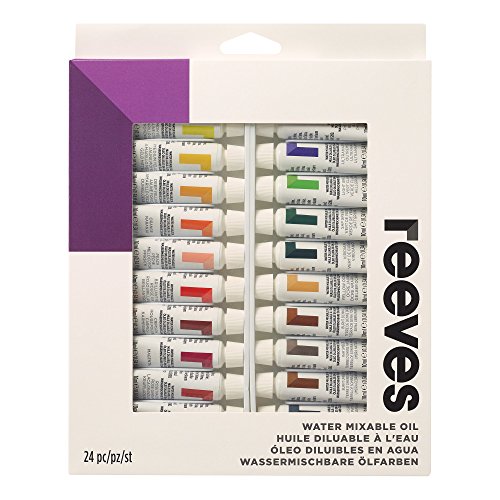 Image of Reeves Water Mixable Oil Paint-10ml, Set of 24