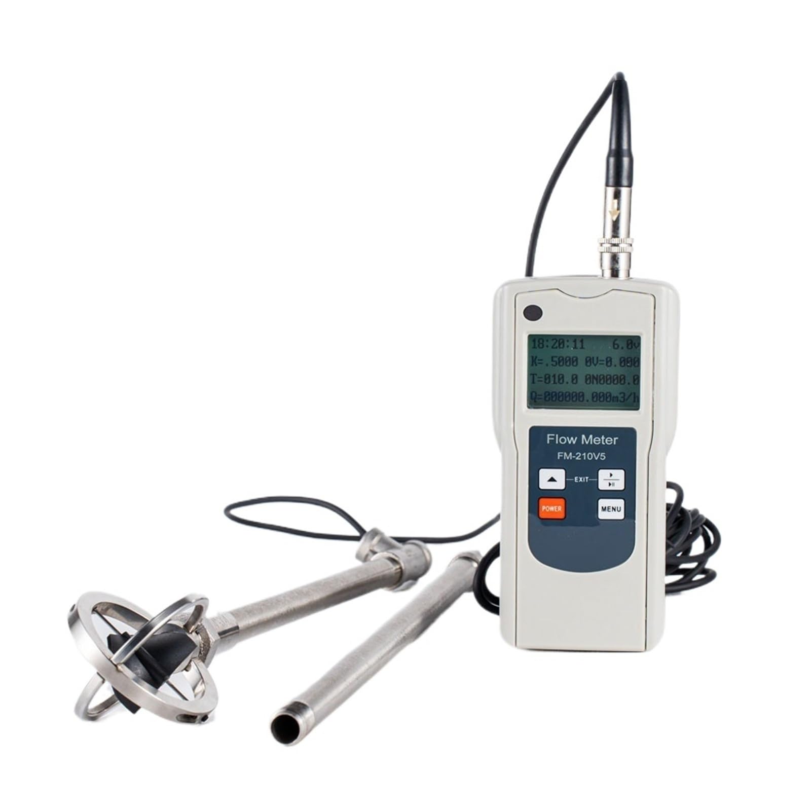 Medidor Digital Portátil De Caudal Agua FM-210V5