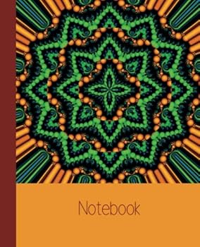 Paperback Green and Orange Mandala: Colorful Notebook (7.5 X 9.25 - 120 Pages/60 Sheets - Ruled Paper) Book