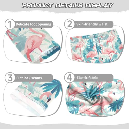 KLL Flamingo Palm Tree Girls Cotton Pants Casual High Waisted Workout Pants Running3