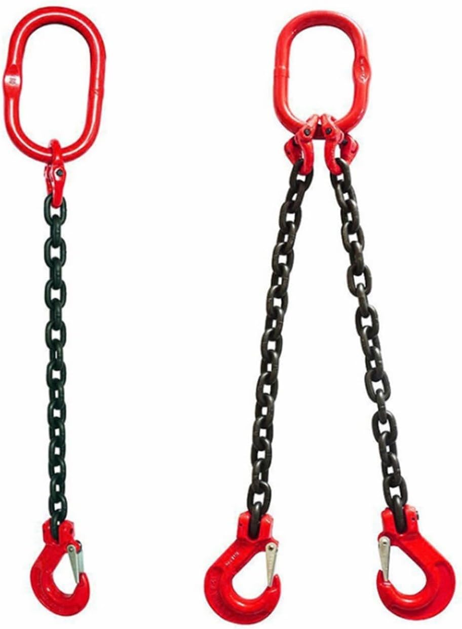 Heavy Duty 2 Ton Chain Sling Lifter for Cargo Security 1m 2 Leg Lifting Spreader Crane Chain Drum Lifter Clamp Bucket Barrel Oil Tank Can Durable and Reliable Handling Solution