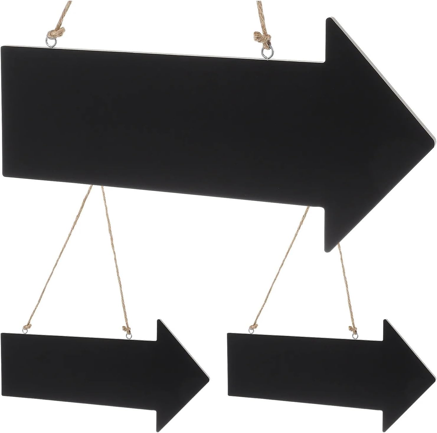 Chalkboard Hanging Signs 6 Pcs Wooden Arrow Shaped Chalkboard Signs with Rope for Hanging DIY Decorative Message Board Wedding Reception Cafe Bar Pub