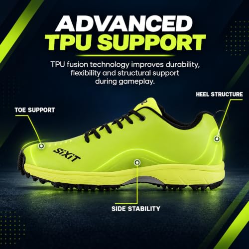Image of Sixit SeamTech Cricket Shoes for Men, Lightweight Breathable Air Mesh, EVA Cushioning and Rubber Stud Grip