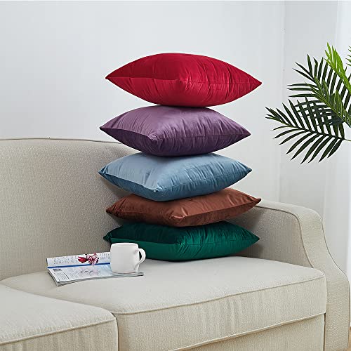 RKAAS HOME Pack of 2 Super Soft Decorative Luxurious Dutch Velvet Square Cushion Covers for Living Room Sofa Couch Bed 45cm x 45cm 18x18 Inches (Pack of 2 - Image 3