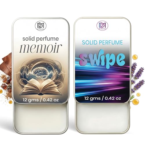 Image of Dr.Mashur Solid Perfume |Swipe&Memoir Alcohol Free Wax Perfume Balm, Long Lasting | Pocket Tin 12g, Pack Of 2| Non Greasy Smooth Glide, Travel Friendly Men And Women