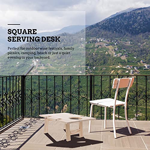 Table bois pliante Yardwe en bois véritable : robustesse et compacité carrée