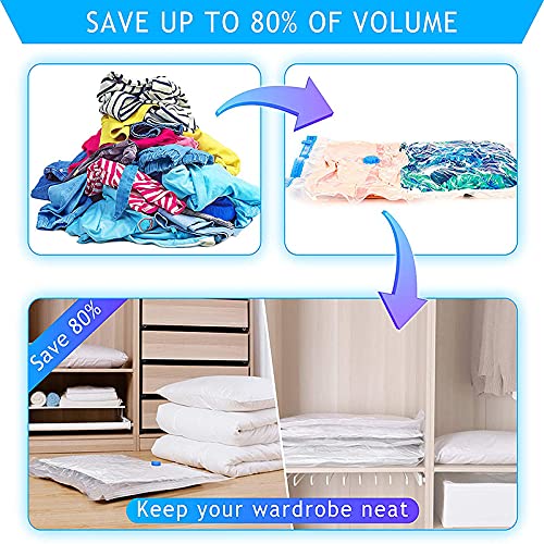 Vodiver Vacuum Storage Bags Save 80% On Clothes Storage Space,Premium Vacuum Sealer Bag For Organizer, Blankets, Bedding, Clothing,Compression Seal For Closet Storage、Travel（3Large，3Small） #TOP5