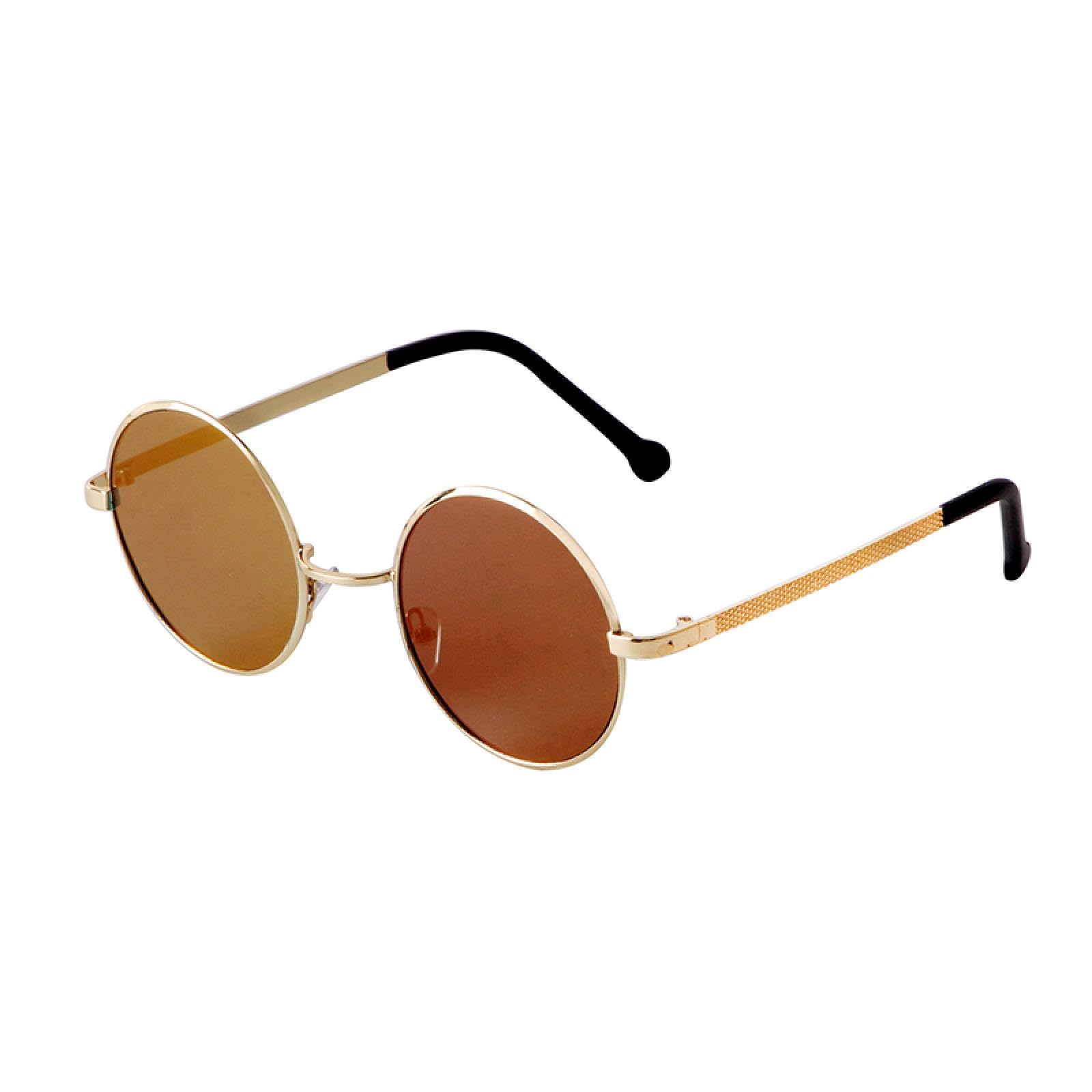Steampunk Małe Okrągłe Okulary Przeciwsłoneczne Męskie Vintage Metalowe Lustrzane Okulary Przeciwsłoneczne Damskie Fajne Okrągłe Okulary Przeciwsłoneczne Męskie Uv400 (C5 Złoty Fiolet)