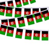 30PCS Afghanistan National Flag Bunting String,33 FT Afghans Pennant Banner Decoration,Decoration Banner for School Party Meeting Carnival Decor