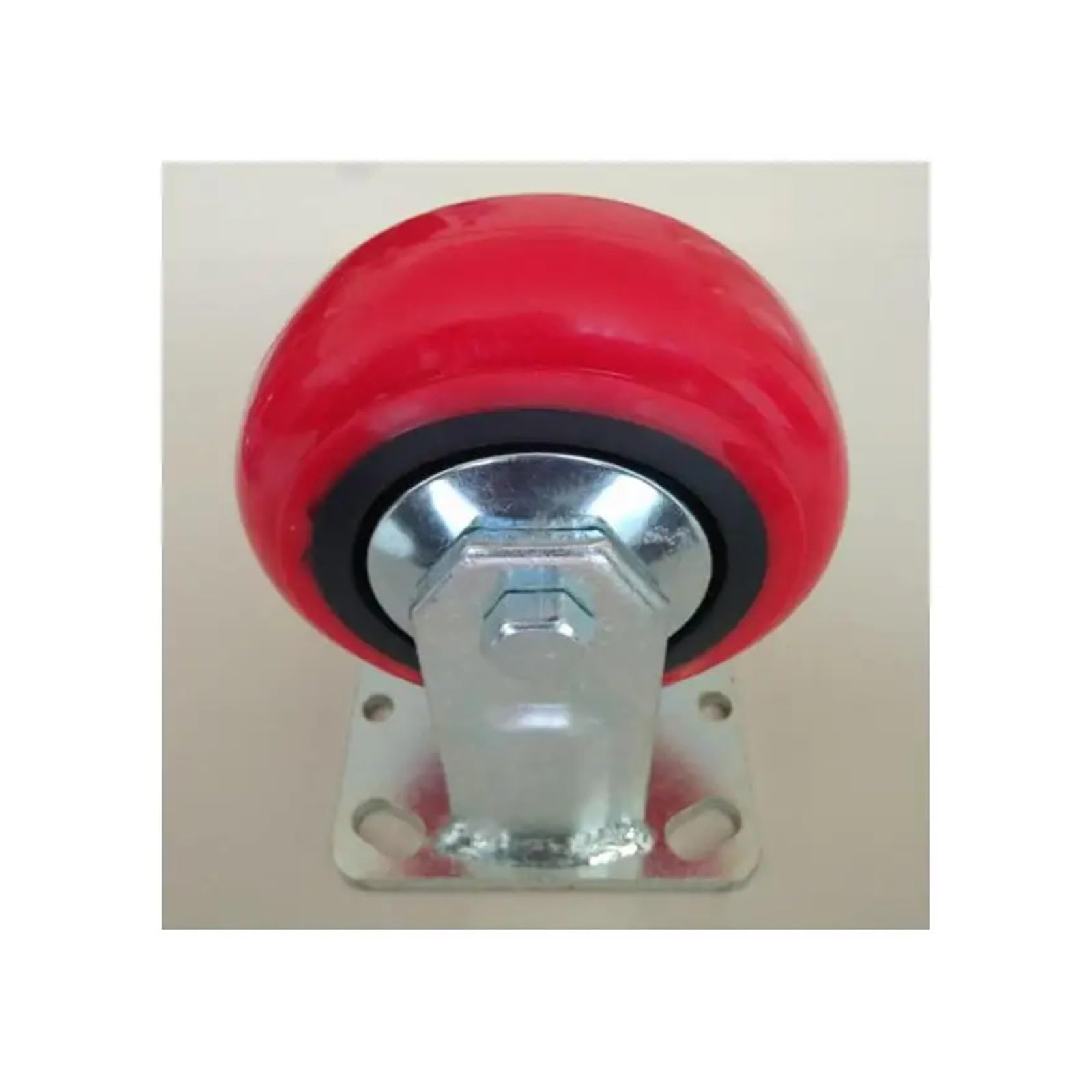 1 rueda direccional roja resistente de 5 pulgadas con un diámetro de 125 y ruedas fijas para patas de carrito de logística con una capacidad máxima de carga de 250 kg