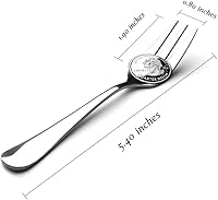 Vista 2 de Snamonkia Juego de 24 tenedores pequeños para aperitivos y cucharas demitasse de acero inoxidable, de 5.4 pulgadas, para ensalada, postre, café