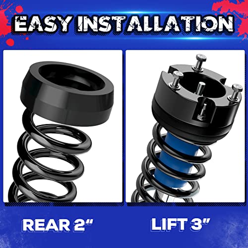 Ksp 4Runner Full Leveling Lift Kits, 3"Front Suspension Strut Spacers And 2" Rear Polyurethane Coil Spring Spacers Fit For 2003-2021 4Runner 2003-2015 Fj Cruiser 2Wd 4Wd (Black) #TOP2