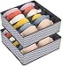 DIMJ 2 Stück Aufbewahrungsboxen, 6 Zellen Faltbare Schubladen Organizer für Unterwäsche, Stoffbox, Faltbox Schublade Organizer zum Aufbewahren von BHS, Schublade Divider Home Schlafsaal Kleiderschrank