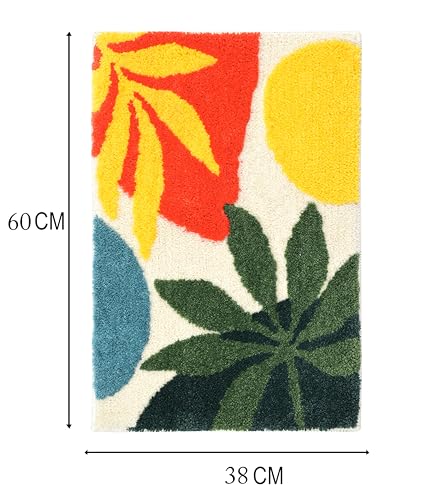 Image of Saral Home Microfiber Bath Mat 38x60 cm | Ultra Soft, Super Absorbent & Anti-Skid | Quick Dry Non Slip Door Mat for Bathroom, Bedroom, Kitchen & Entrance | Multicolor (Pack of 1)
