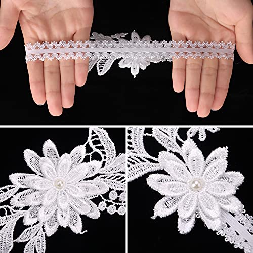 Aster Wedding Garters For Bride, Flower Lace Bridal Garter Set Wedding Garter Floral Leg Ring Set With Pearls #TOP5