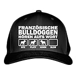 siviwonder Cap - FRANZÖSISCHE Bulldogge Frenchie French Bulldog Bulldoggen - HÖREN aufs Wort - Baumwoll 6-Panel schwarz