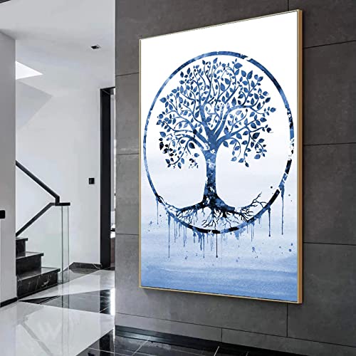 Arbre de Vie Peinture Toile KEBIA Déco Murale Poétique pour Chambre et Salon