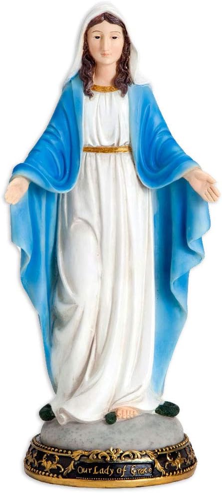 Bits and Pieces- 16 Inches Tall - Our Lady of Grace Sculpture for Your Garden, Lawn or Patio - Durable Weather Resistant and Hand-Painted Polyresin Statue : Patio, Lawn & Garden