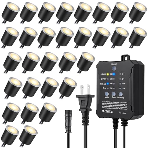 SMY Lighting Dimmable LED Deck Lights with Timer and Photocell Sensor and Protecting Shell...