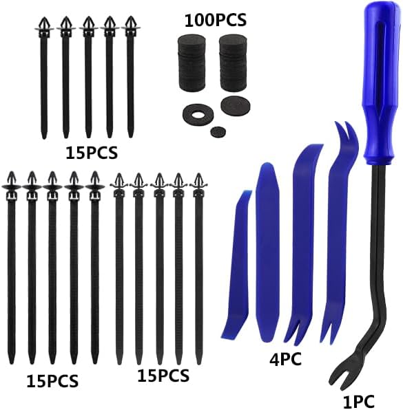 Car Push Retainer Clips 1250Pcs Automotive Screws Auto Body Fastener Push Pins Kit Set Panel Bumper Clips with 10 Cable Ties Fastener Remover for GM Ford Toyota Honda Chrysler Acura - 2