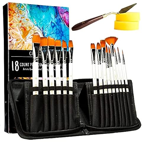 Crafts 4 ALL 18-Piece Acrylic Paint Brush Set Cover