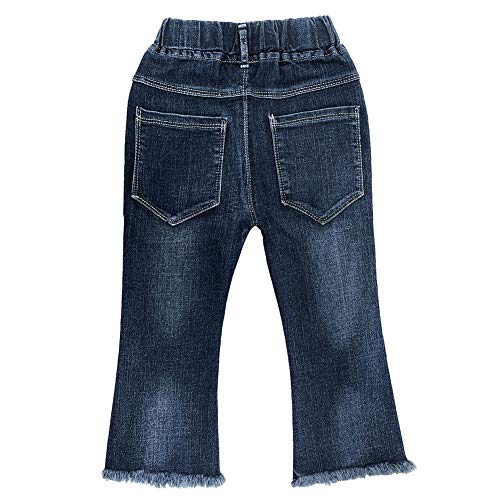 Peacolate Girl Embroidery Jeans Denim Pants(Bunny,5-6Years)2